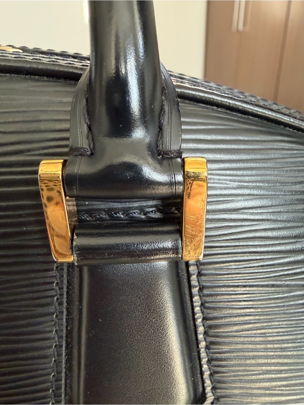 Louis Vuitton Black Epi Leather Satchel with Gold Hardware - Picture 8 of 16